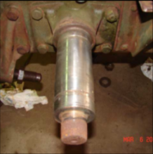Halftrack front axle spindle shaft polished and ready