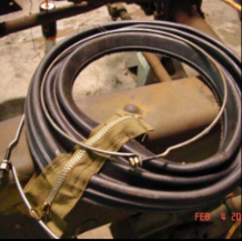 Halftrack brake hose coiled with fittings