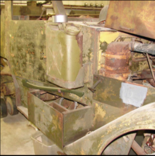 Halftrack interior fuel can and storage boxes close up collecting parts