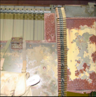 Halftrack armor panel with ammo belt and hinge collecting parts