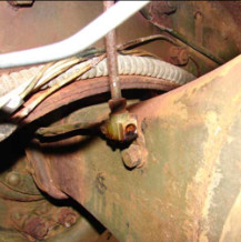 Frame hardware and wiring junction detail