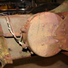 Frame brake drum and mounting hardware